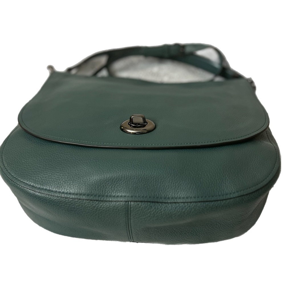 COACH Turnlock Hobo Shoulder Bag green Leather Large 24771 - Picture 5 of 13